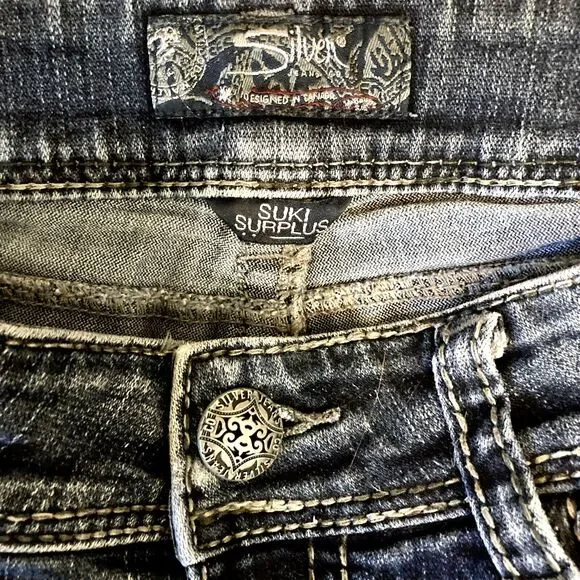 Silver Womens Suki Bootcut Jeans Sz11 30 x 30 Dark Wash Low Rise Actual 29x29 - Picture 4 of 10